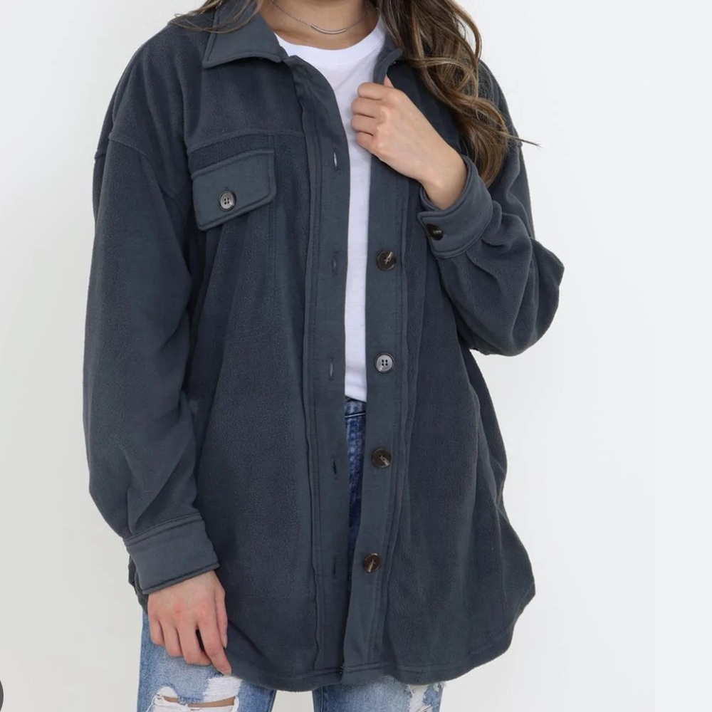 Blueish Grey Shacket